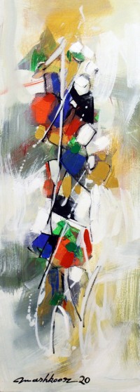 Mashkoor Raza, 36 x 12 Inch, Oil on Canvas, Abstract Painting, AC-MR-404